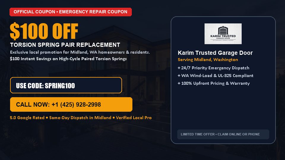 Karim Trusted Garage Door $100 OFF Dual Torsion Spring Replacement